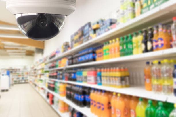 CCTV camera installed in a shop Photo