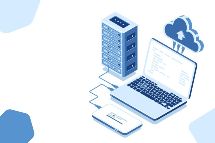 Cloud Infrastructure Servers and Laptop Photo