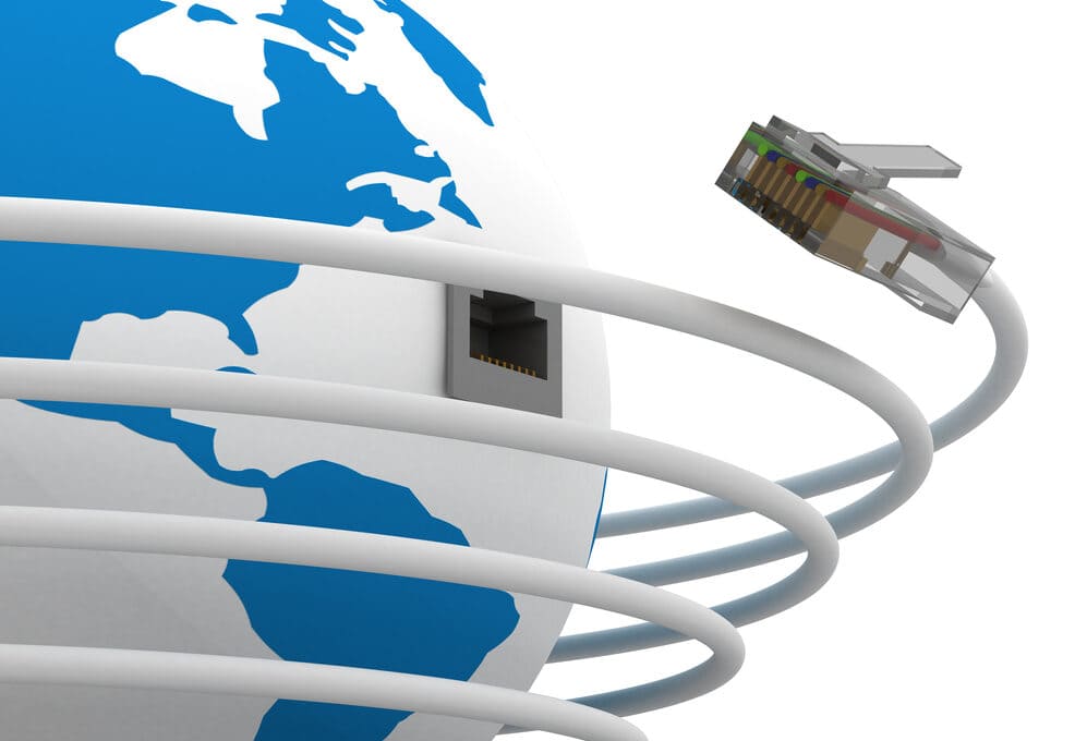 Leased Line Cable around globe Photo