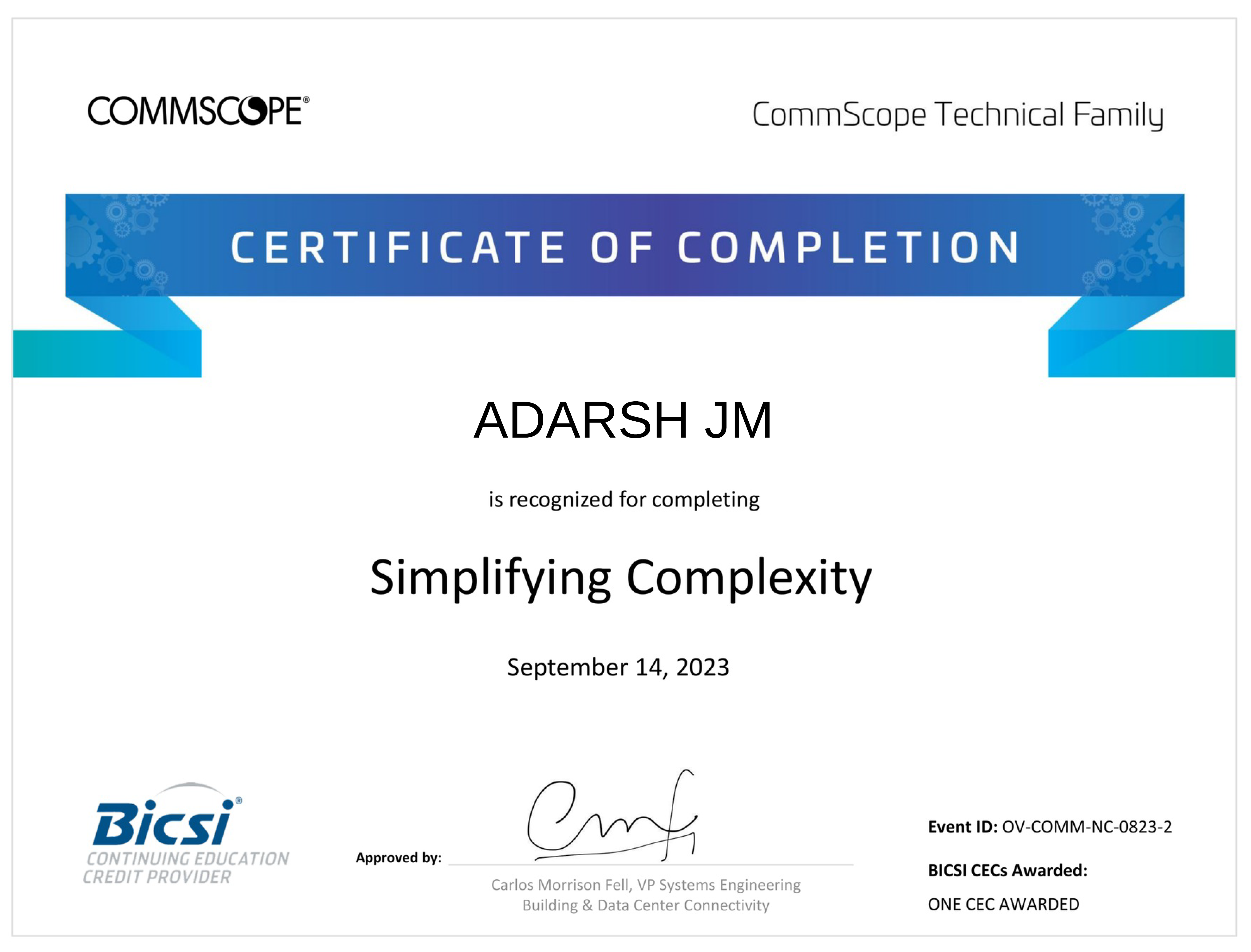 Commscope Certificate 01